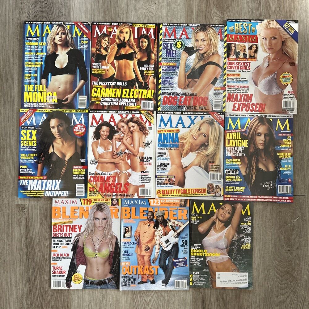 Maxim Magazine Lot of 11 VTG 2001 - 2011 Avril Carmen Electra Brittany Spears